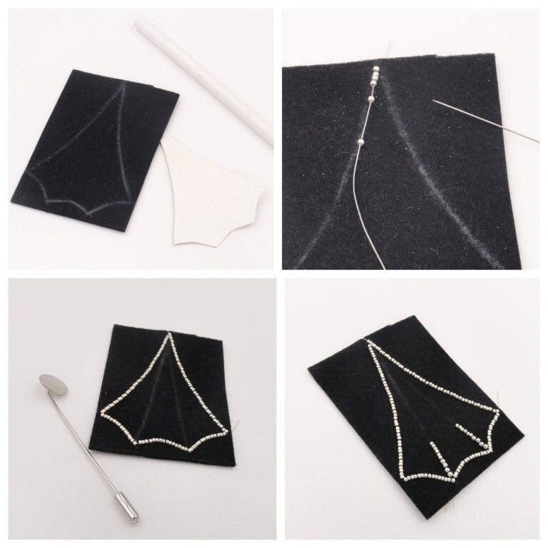 Брошь в виде зонтика