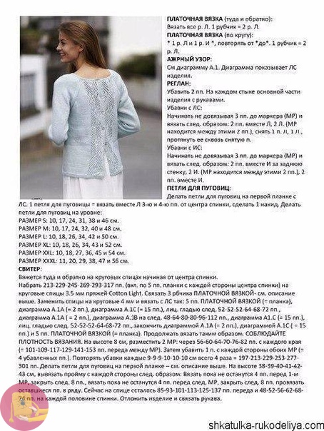 Джемпер Blue Spring спицами