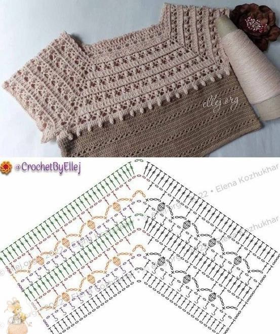 Красивые угловые повороты в ажурном вязании