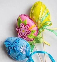 Пасхальные яйца из фетра