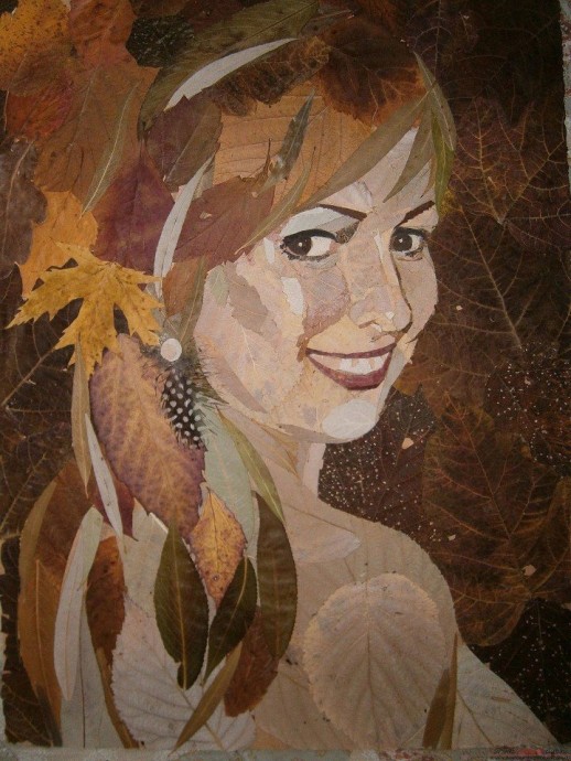 ​Портреты из осенних листьев