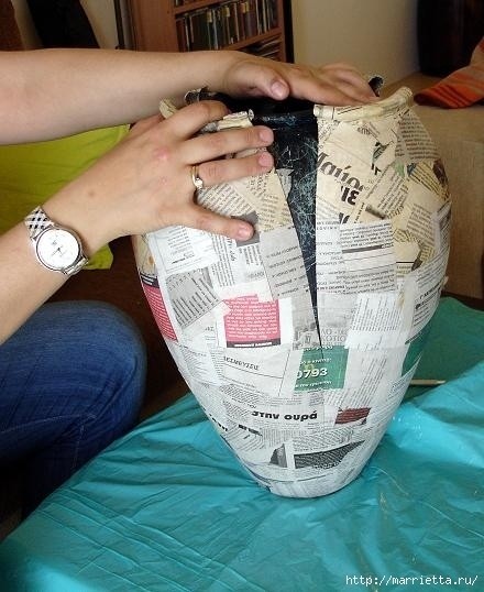 Ваза своими руками из папье-маше