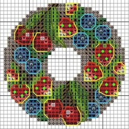 Вышиваем красивые новогодние веночки