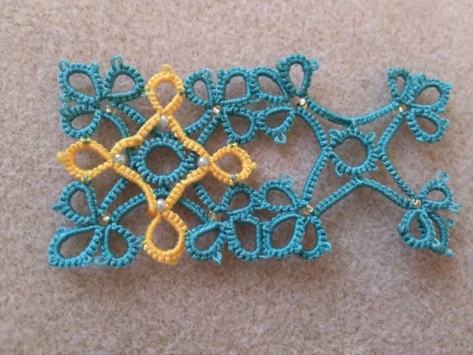 Зажим в технике фриволите