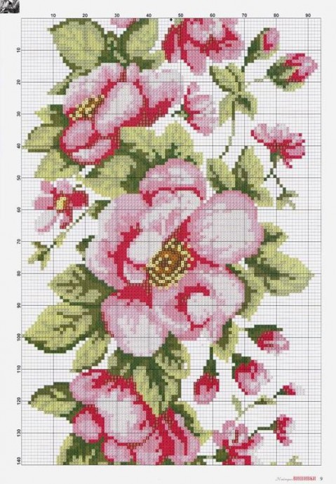 Схемы вышивки шикарных цветочков