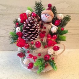 Рождественские кружечки из сизаля