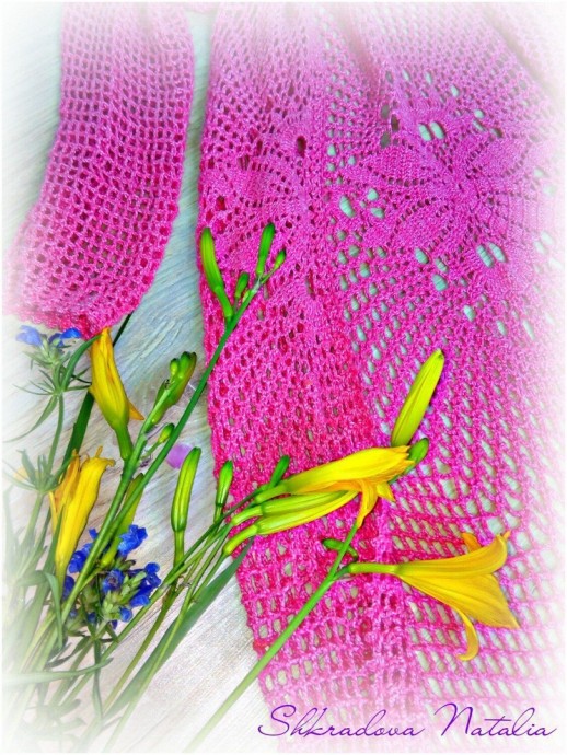 Летний кардиган с основой из салфетки