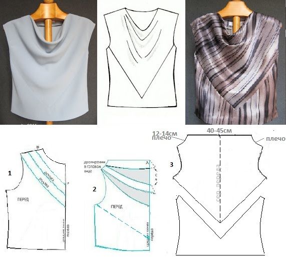 Моделирование летней блузы с воротником "качели"