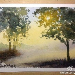 ​Рисуем солнечный пейзаж