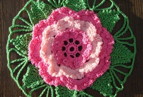 ​Схема салфетки-конструктора: середина ромашка, роза или георгин