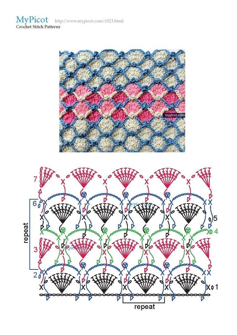 Очень красивый и необычный узор крючком 1 Очень красивый и необычный узор крючком 1