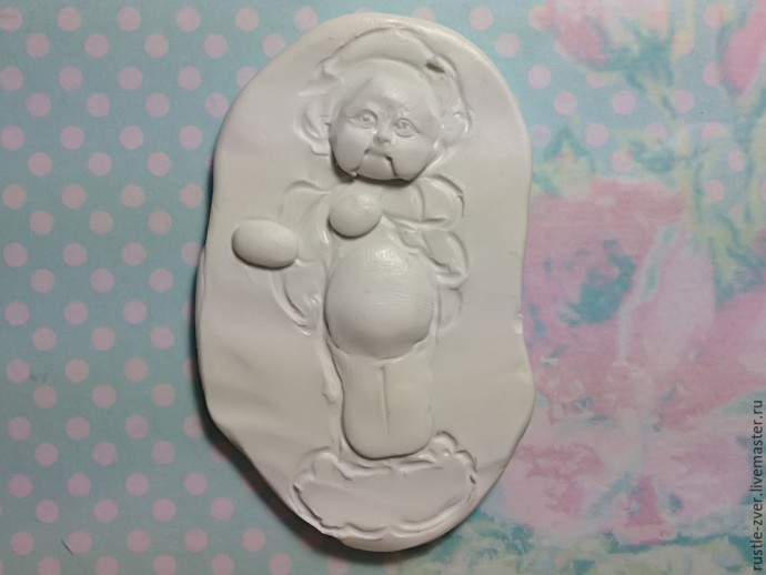 Ангел с розочками из полимерной глины