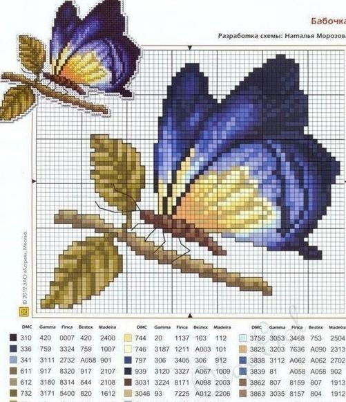Вышивки с прекрасными бабочками