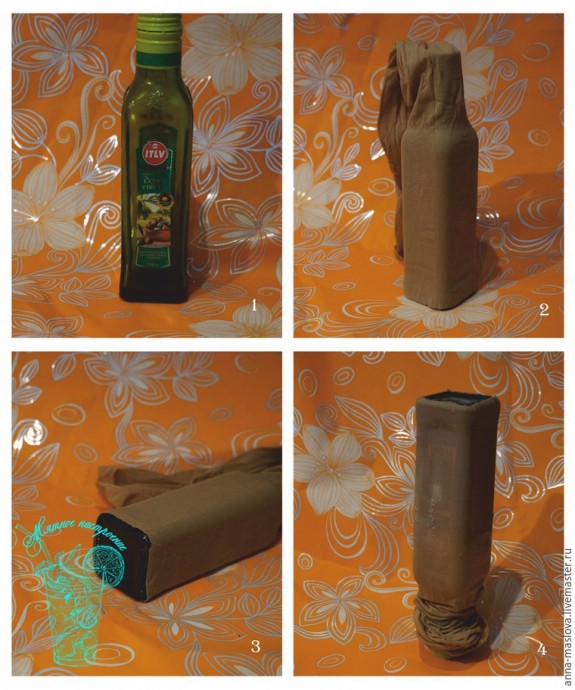 Декор бутылки для оливкового масла