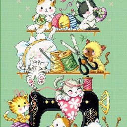 ​Вышиваем котов вокруг швейной машинки