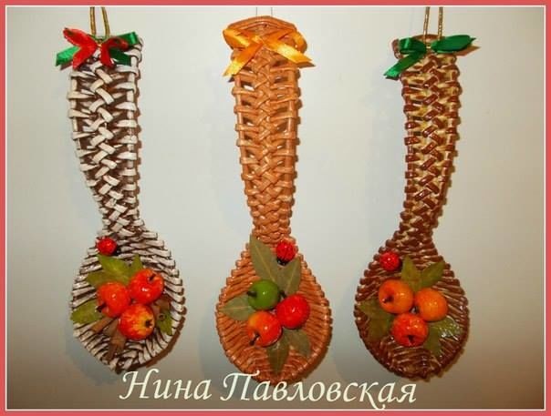 Ложки из газетных трубочек: мастер-класс