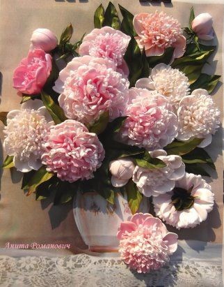 Невероятные идеи вышивки лентами пионов