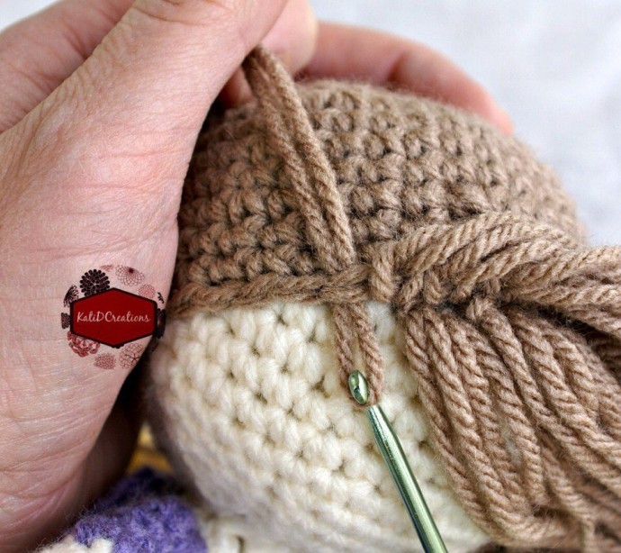 Прическа вязаной куколке: мастер-класс