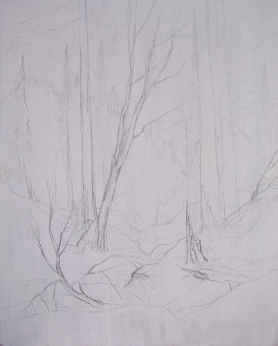 Рисуем зимний лес