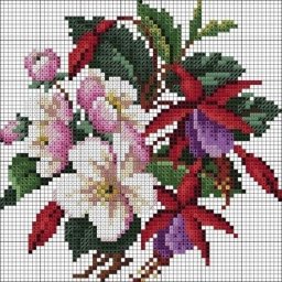 ​Схемы простой и красивой вышивки цветов