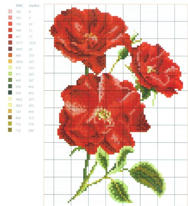 Вышиваем небольшие цветочки