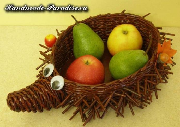 Плетение ежика из газетных трубочек