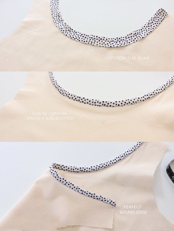 3 способа обработки косой бейкой