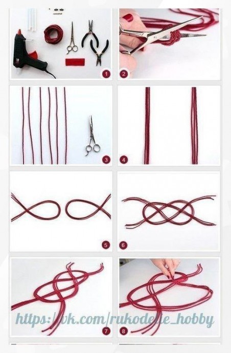 Колье из шнура