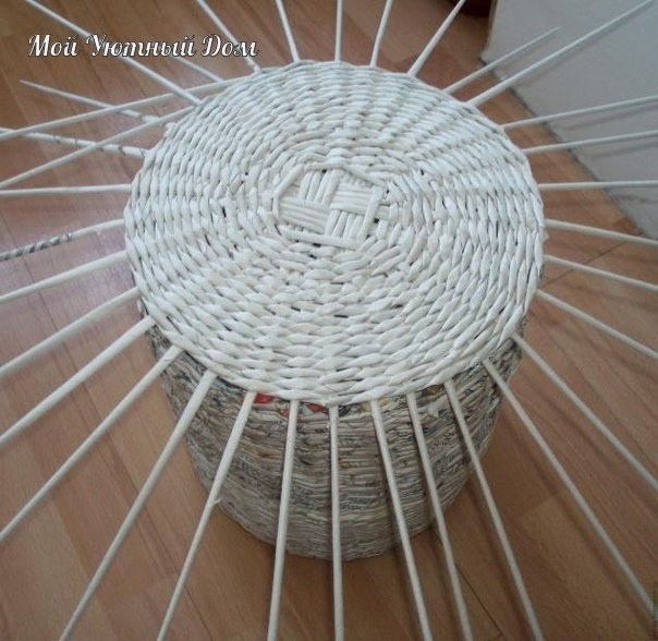 Плетёный короб с крышкой: мастер-класс