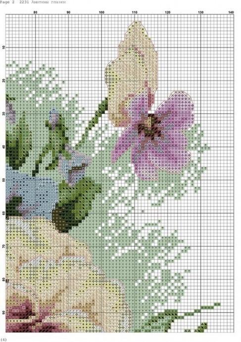 Схема для вышивки "Анютины глазки" Схема для вышивки "Анютины глазки"