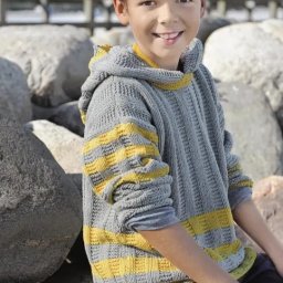 Рельефный джемпер с капюшоном для мальчика