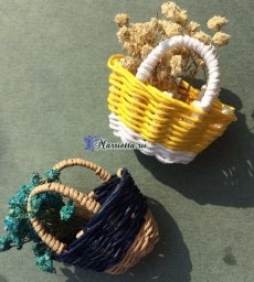 Плетение корзинки из проволоки в бумажной обмотке