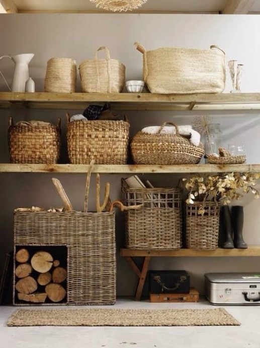 Плетеные корзины в интерьере и в удобстве использования