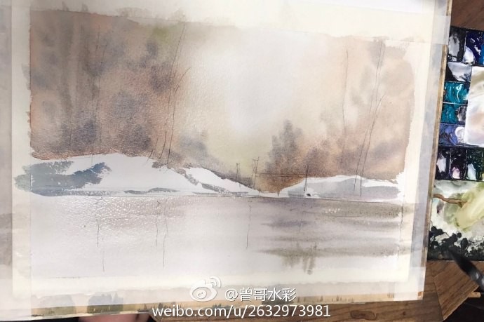 Рисуем снежный пейзаж