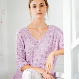 ​Розовый ажурный пуловер