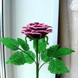 ​Темная роза из бисера: мастер-класс