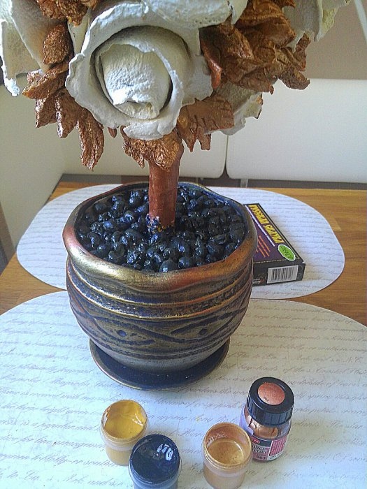 Топиарий из апельсиновых корок