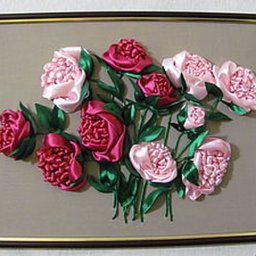 Вышиваем лентами пион