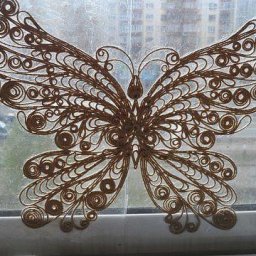 ​Ажурная бабочка из джута