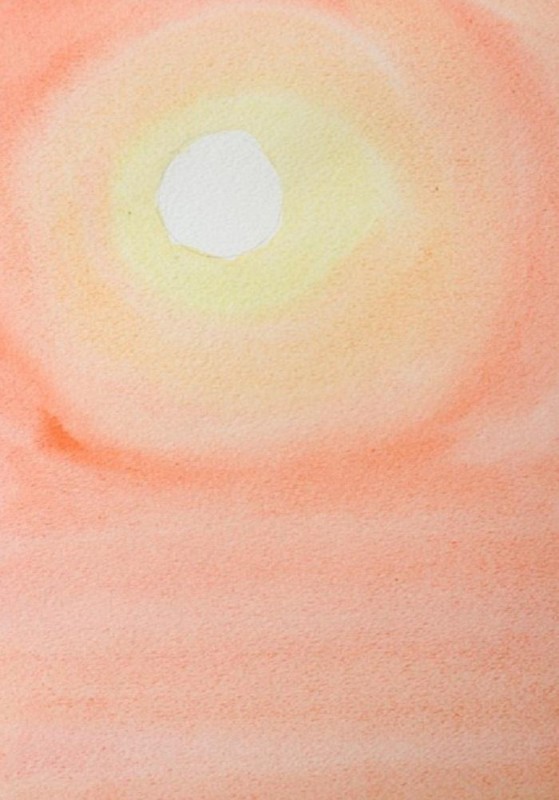 Чёрный кот акварелью