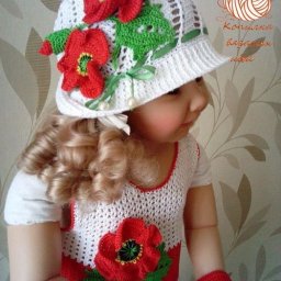 ​Комплект с маками для девочки