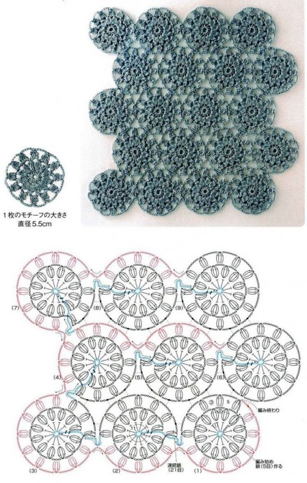 Красивые узоры крючком в виде цветов