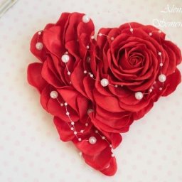 Объёмная открытка-сердце с розой