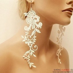 Мастерим кружевные серьги своими руками