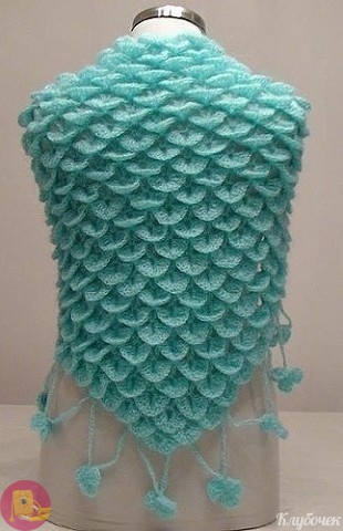 Κpacивый узop "Чeшуйки" кpючкoм