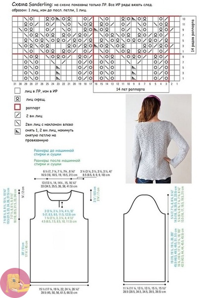 Пуловер SANDERLING спицами