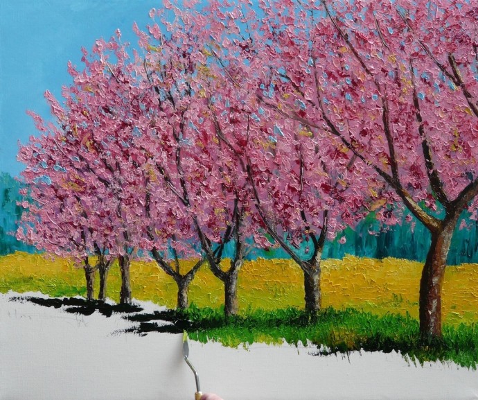 ​Рисуем розовый лес