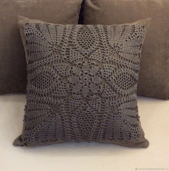 ​Схема вязания красивых интерьерных подушек