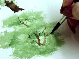 Как нарисовать деревья акварелью