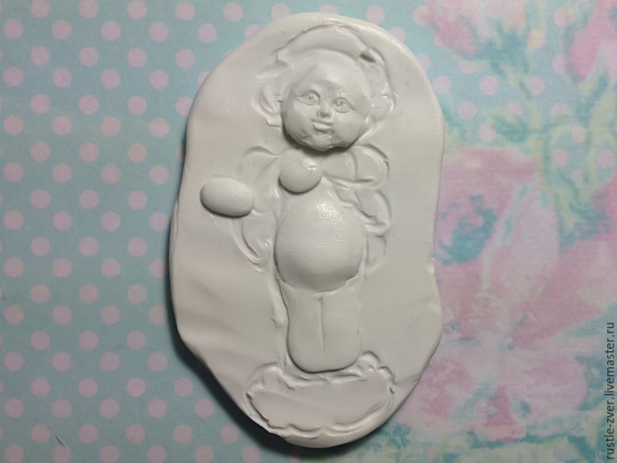 Ангел с розочками из полимерной глины